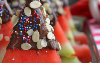 Watermelon Dipped 4th of July Treat