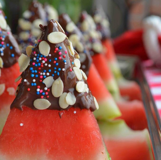 Watermelon Dipped 4th of July Treat